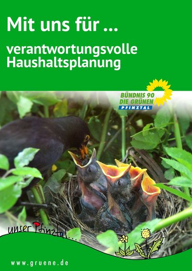 Wahlplakat: Mit uns für... verantwortungsvolle Haushaltsplanung