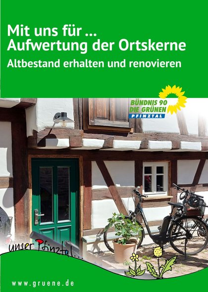 Wahlplakat: Mit uns für... Aufwertung der Ortskerne
